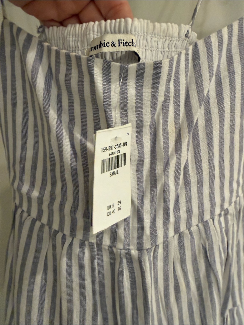 Abercrombie & Fitch Blue and White Vertical Striped Sundress - Picture 2 of 9